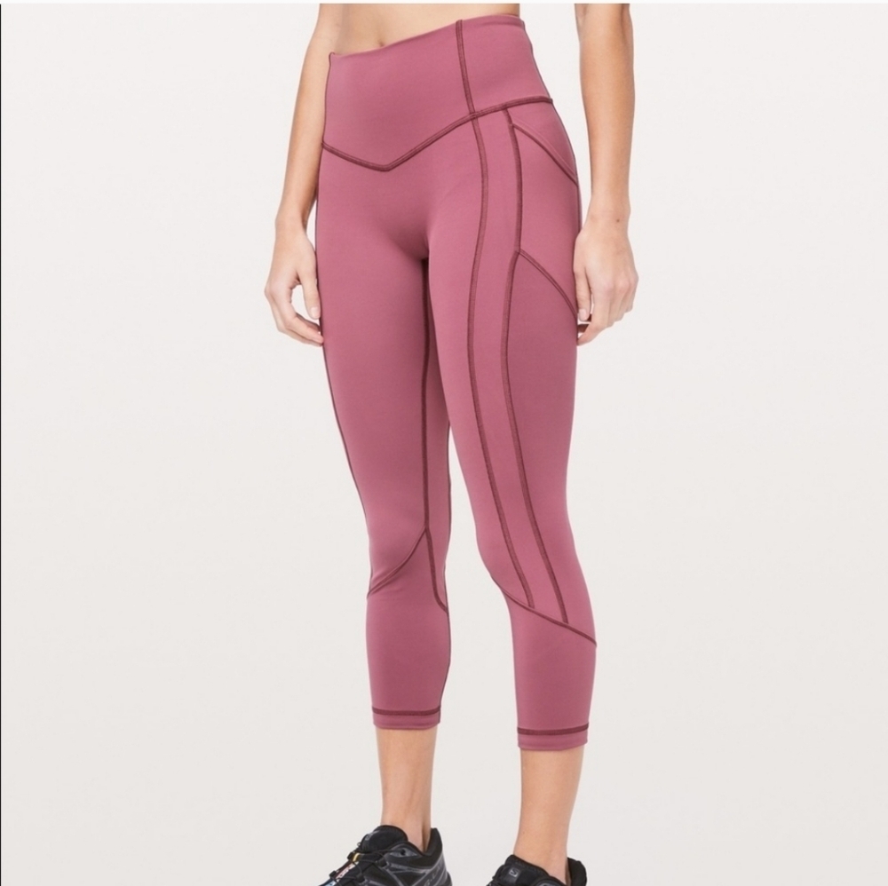 NWOT Lululemon All The Right Places Crop II *23" Misty Merlot Size 6